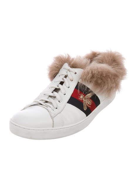 gucci ace fur sneakers|gucci women sneakers 2021.